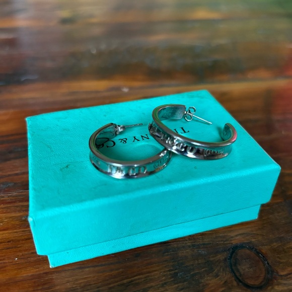 Tiffany & Co. 1837 Sterling Silver Hoop Earrings Circa 1997 - Picture 4 of 9